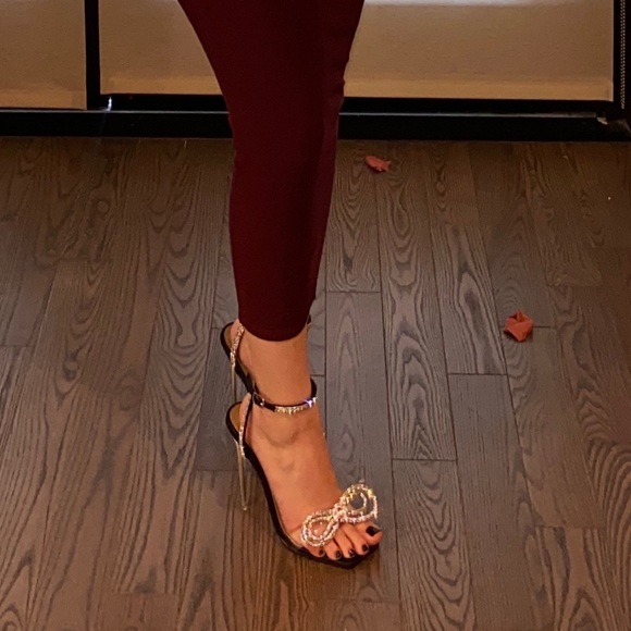 Ego Silver Bow Jeweled Heels - Picture 2 of 5